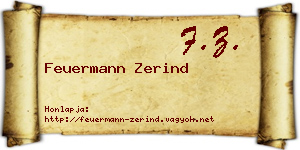 Feuermann Zerind névjegykártya